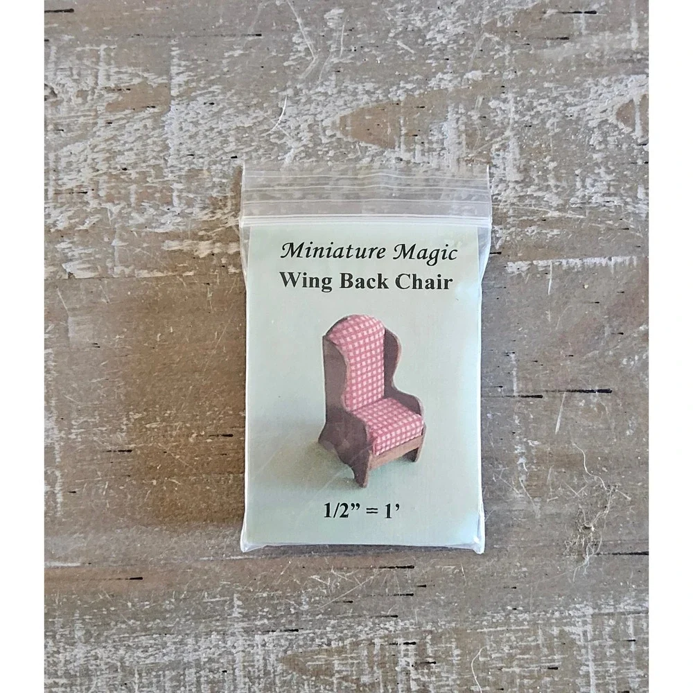 Miniature Magic Wing Back Chair Dollhouse Kit Country Dollhouse Americana